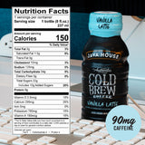 Java House Cold Brew Coffee, 6 Pack of 8oz Bottles, Ready to Drink Instant Cold & Iced Coffee (Vanilla Latte)