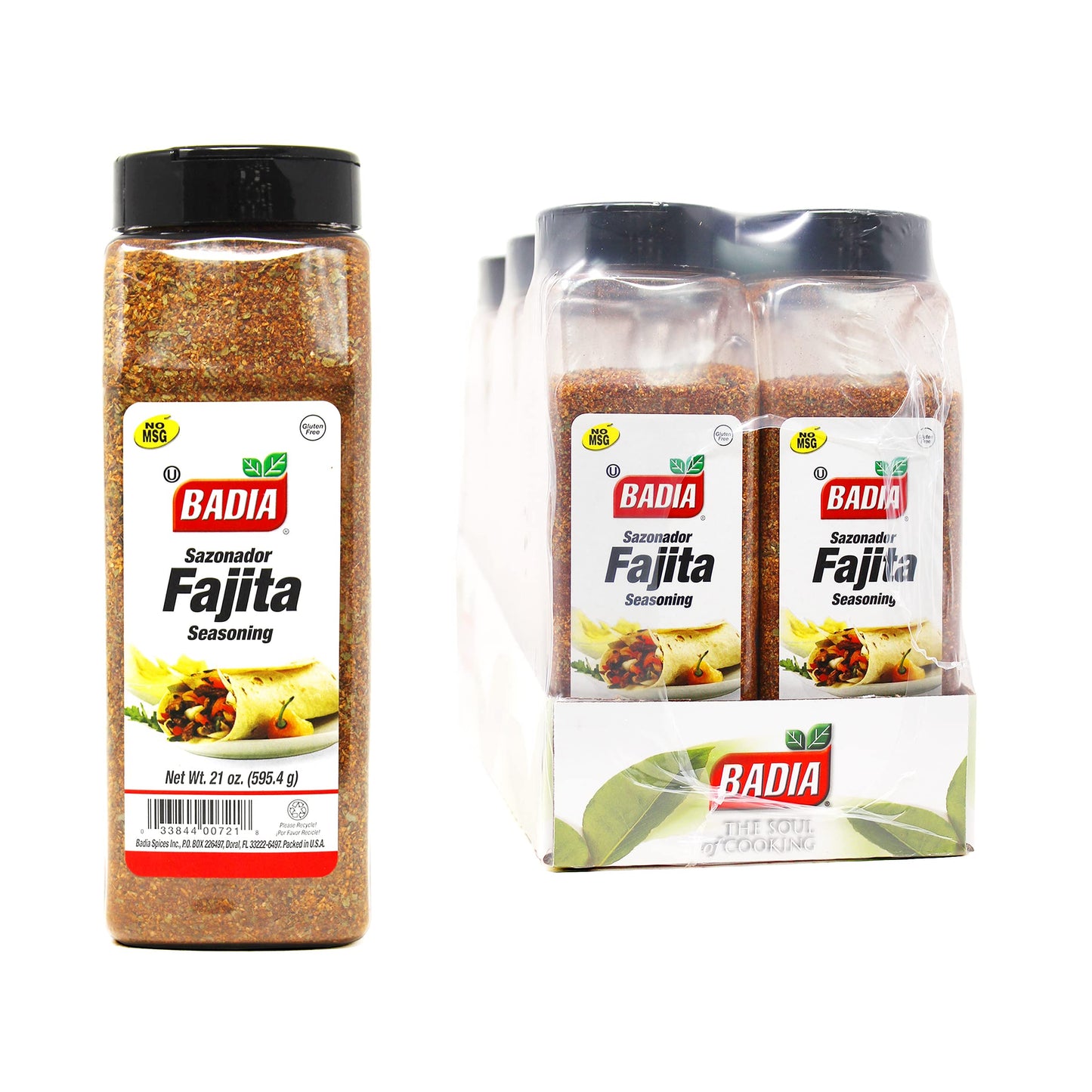 Badia Fajita Seasoning, 21 Ounce (Pack of 6) - Zesty Tex-Mex Spice Blend for Fajitas - Bold, Smoky Flavor