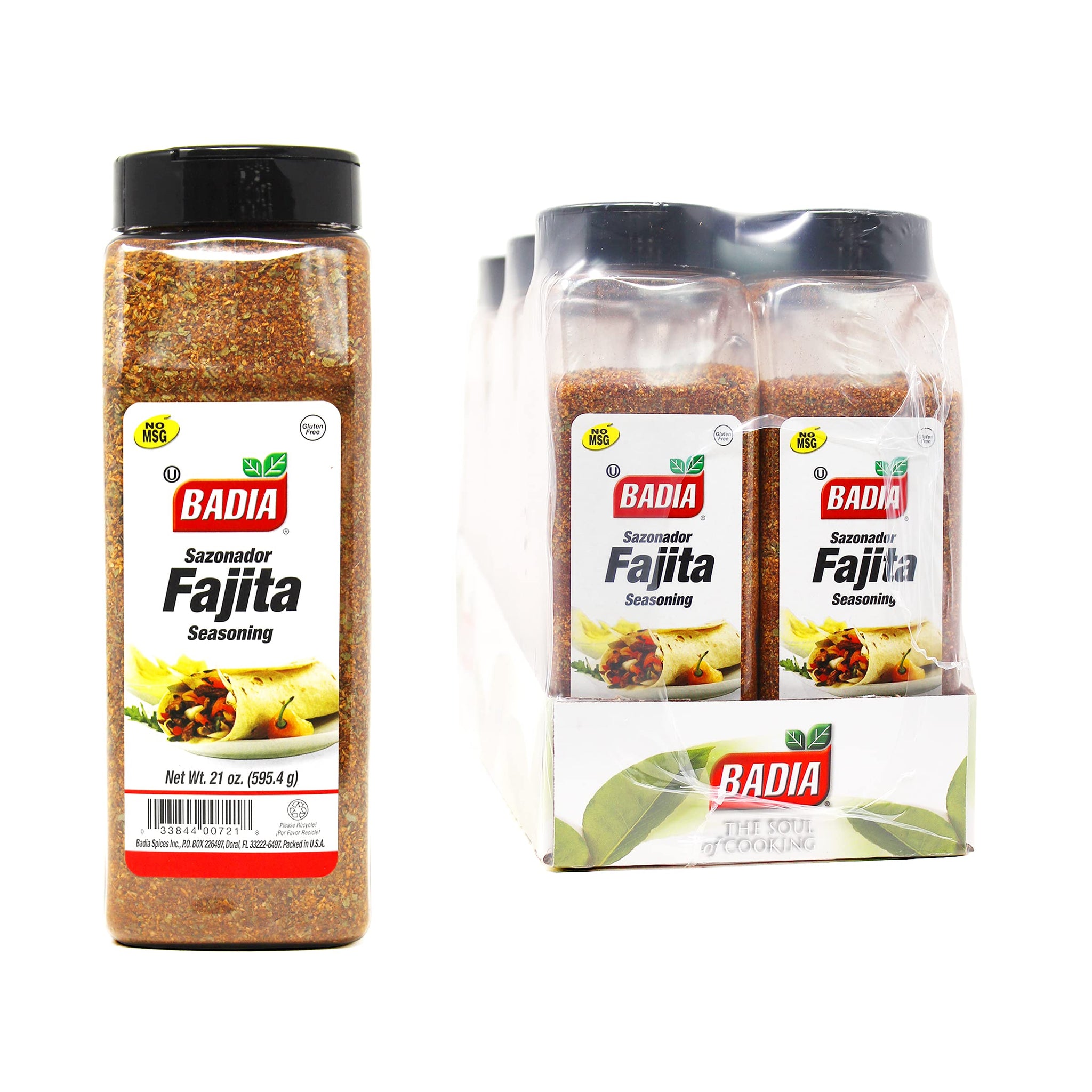 Badia Fajita Seasoning, 21 Ounce (Pack of 6) - Zesty Tex-Mex Spice Blend for Fajitas - Bold, Smoky Flavor