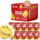 ONETANG Freeze-Dried Fruit Mango Chips, 10 Pack Single-Serve Pack, Non GMO, Kosher, No Add Sugar, Gluten free, Vegan, Holiday Gifts, Healthy Snack