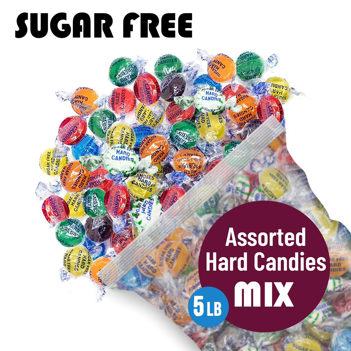 Sweetaholic Sugar-Free Assorted Hard Candy 5 Pound | Individually Wrapped | Bulk Hard Candy | Perfect for Parties and Events
