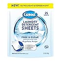 Carbona Laundry Detergent Sheets | Eco-Friendly Washing Detergent | Up to 50 Loads (25 Sheets) | Stain Remover | No Perfume or Dyes | Free & Clear