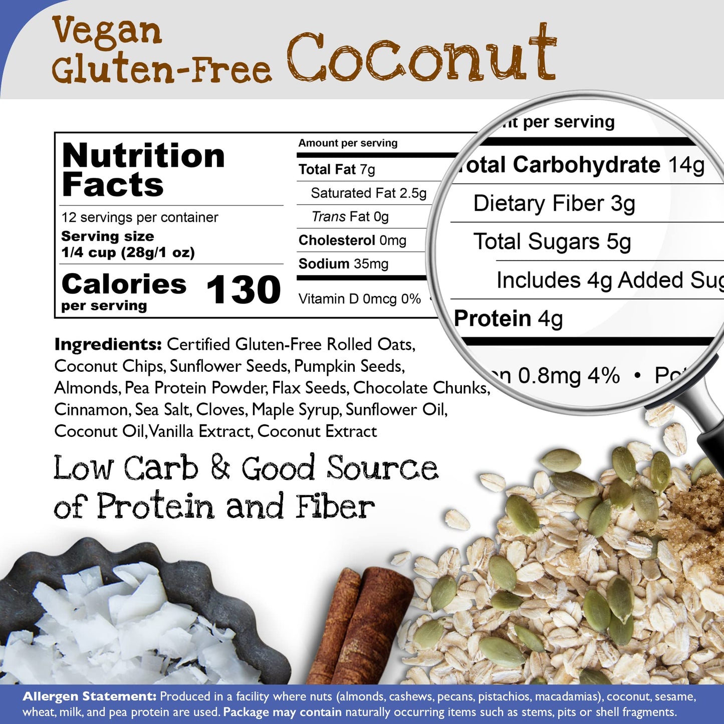 True North Granola - Chocolate Granola Variety Pack - Chocolate & Coconut Granola, All Natural, Non-GMO, 12 oz. (Pack of 2)