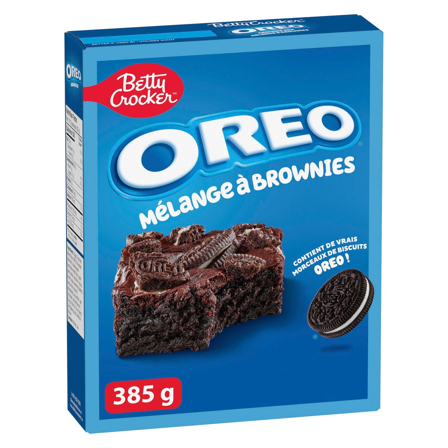 BETTY CROCKER - BROWNIE MIX - Oreo Brownie Mix, 385 Grams Package, Baking Mix, Just Add Water, Tastes Like Homemade, Easy To Bake