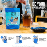 Stella Blue Cold Brew Coffee Bags, Big Cat Blend, Medium Roast Ground Coffee, Smooth, Bold and Refreshing 100% Arabica, 6 Brew Packets, Makes 24 Cups