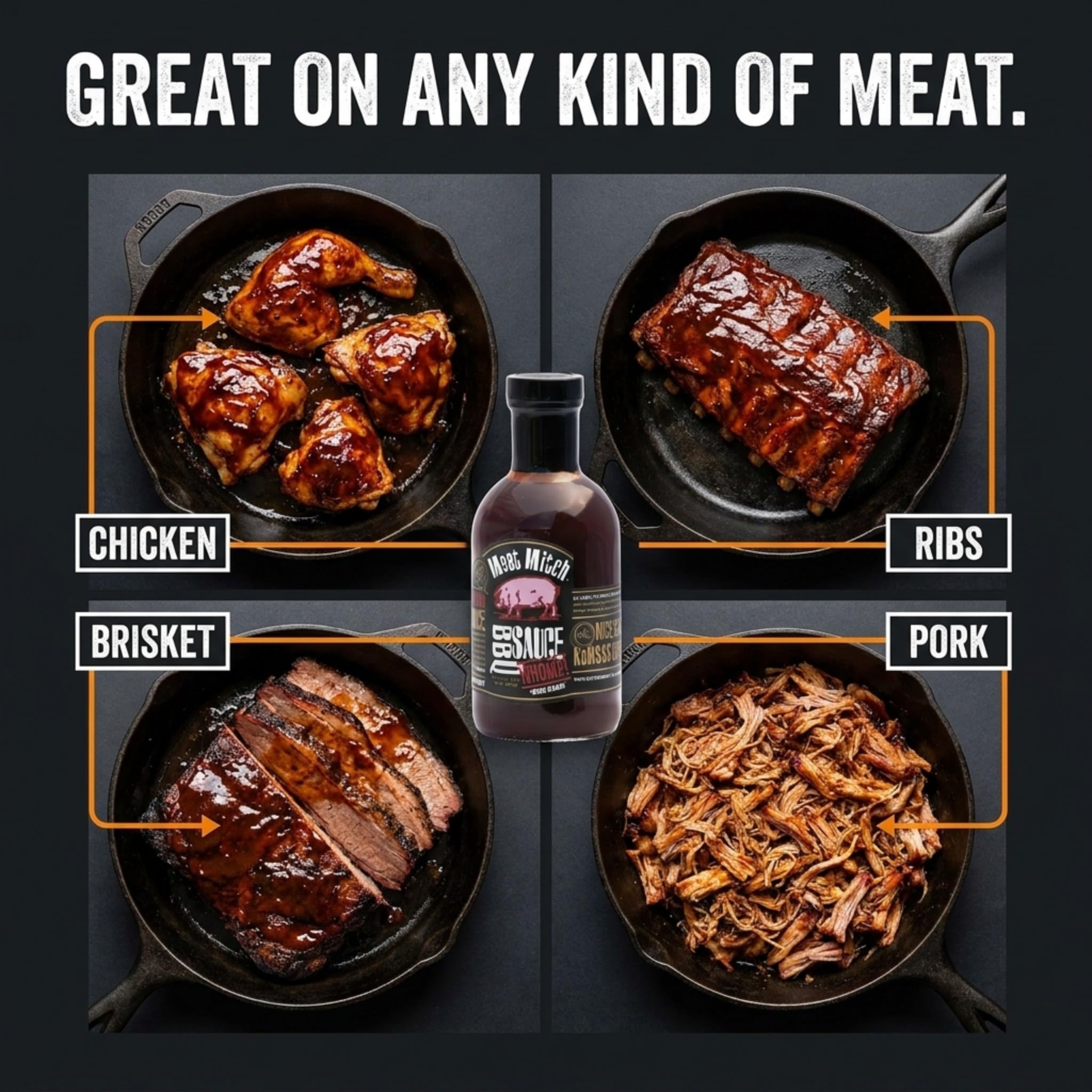 Meat Mitch WHOMP! BBQ Sauce, 21.0 Ounce (Pack of 2) - Kansas City Style Competition Barbecue