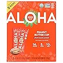 ALOHA Organic Plant Based Protein Bars, Peanut Butter Cup , 1.98-Ounce Bars, (Pack of 5)