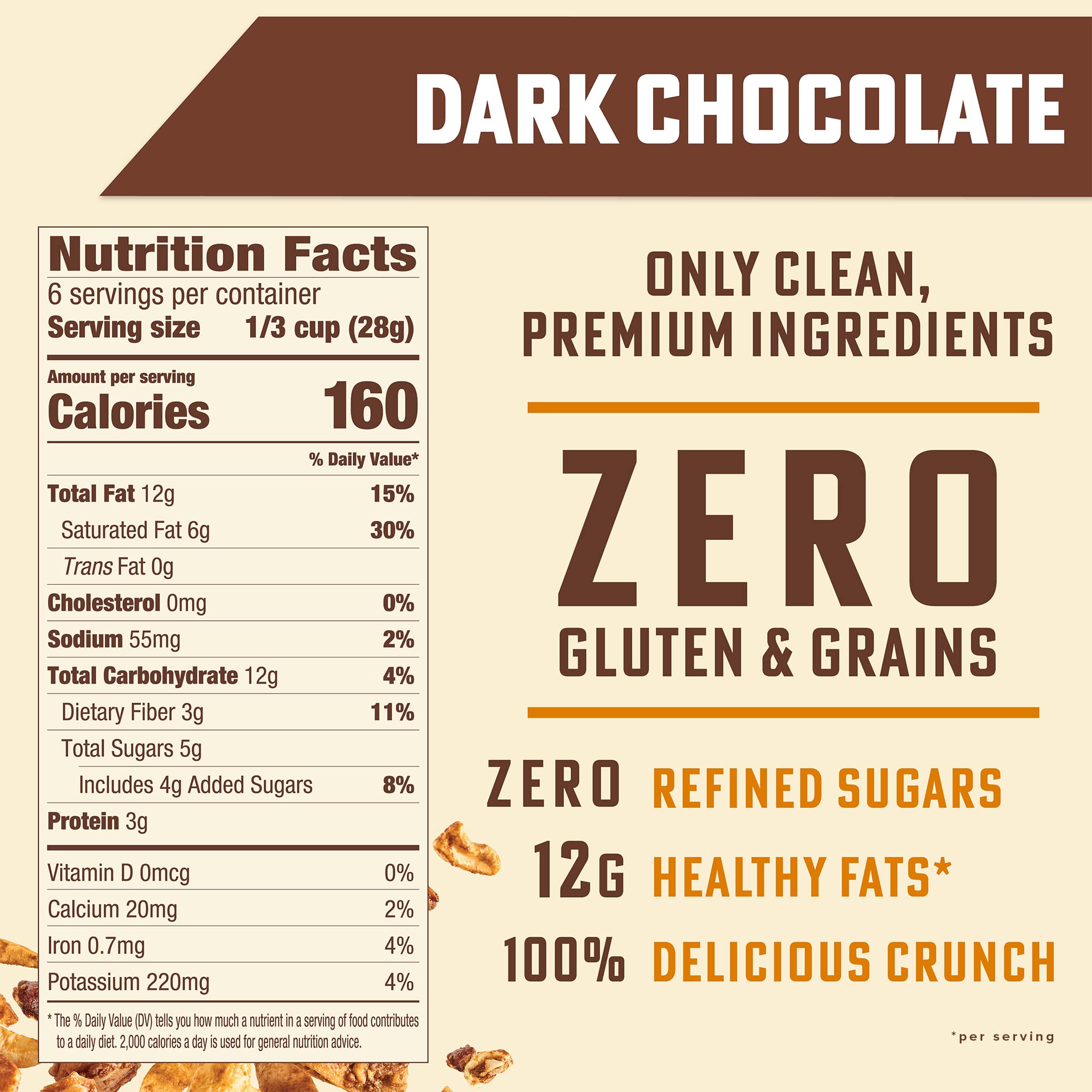 B. Fine Foods Grain-Free Crunchy Granola Snack of Coconut, Saba Chips & Premium Nuts - UnGranola Dark Chocolate - Zero-Refined Sugar, Gluten-Free