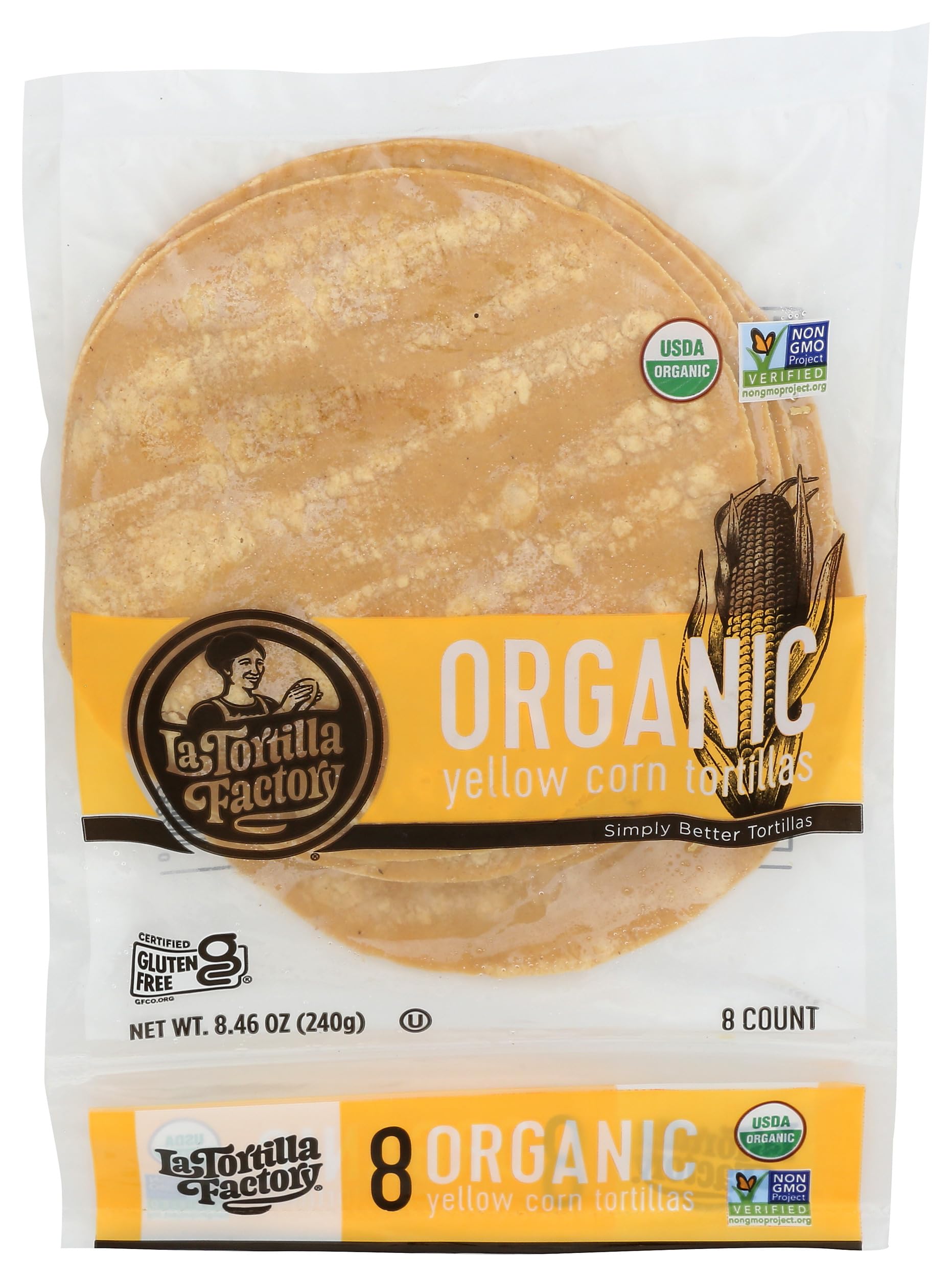 La Tortilla Factory, Tortillas Corn Organic, 8.46 Ounce