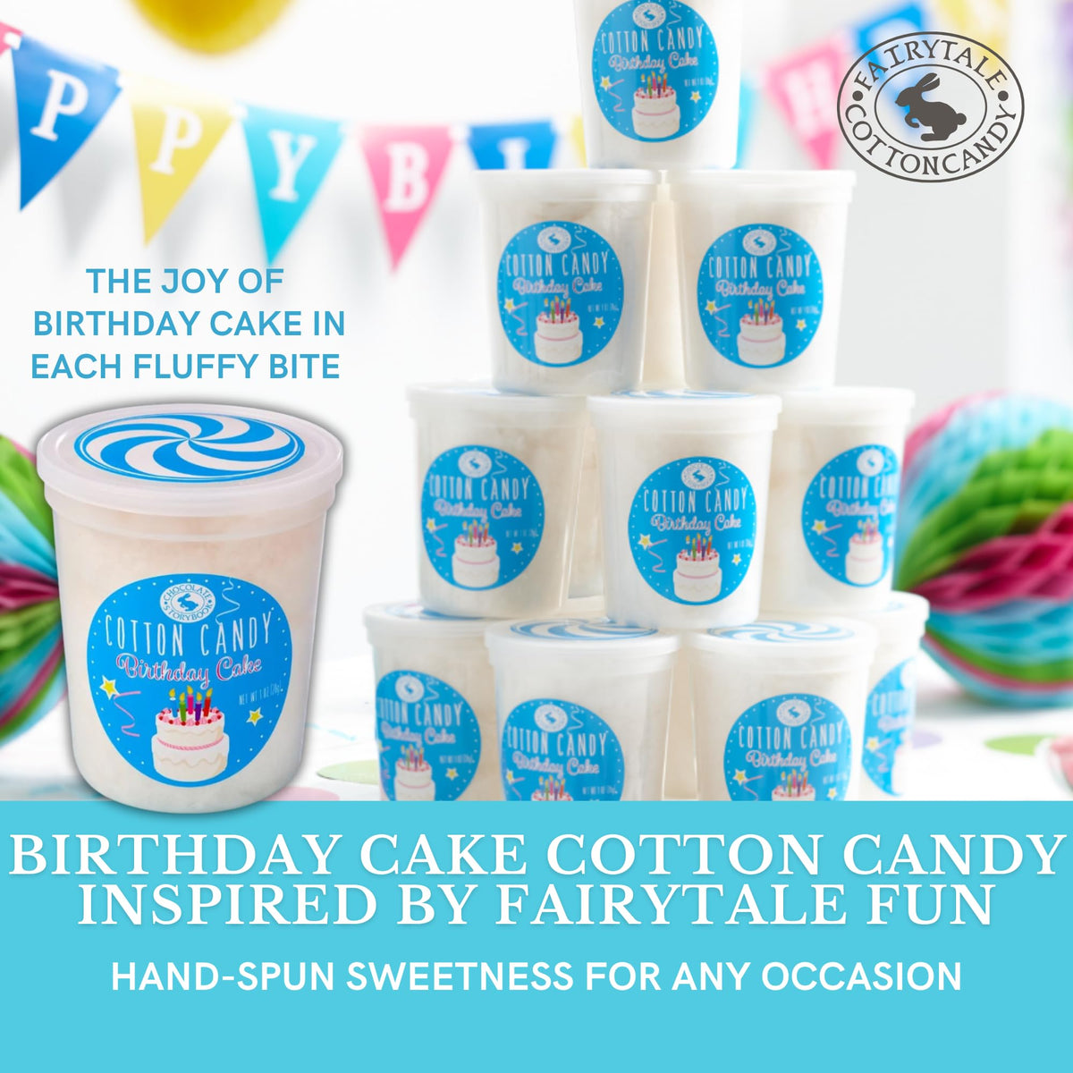 CHOCOLATE STORYBOOK Birthday Cake Cotton Candy Favors (Gift Set of 10) - Unique Ideas for Holidays, Birthdays, Celebrations, Party Favors