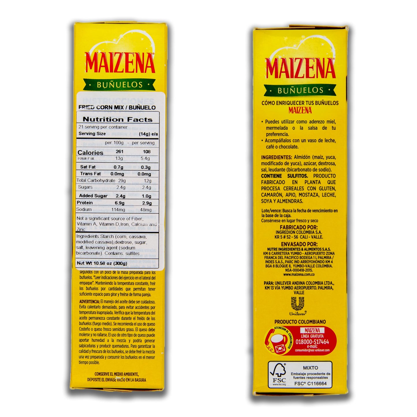 Buñuelos Colombianos Bundle - INCLUDES 2 Boxes of Bunuelo Maizena 300g Each and 1 Bag of Despensa Colombiana Rainbow Nonpareils or Sazon (May Vary)