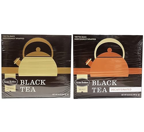 Farmer Brothers Black Tea Combo: 1 Box Regular (100 tea bags) & 1 Box Decaf (100 tea bags)