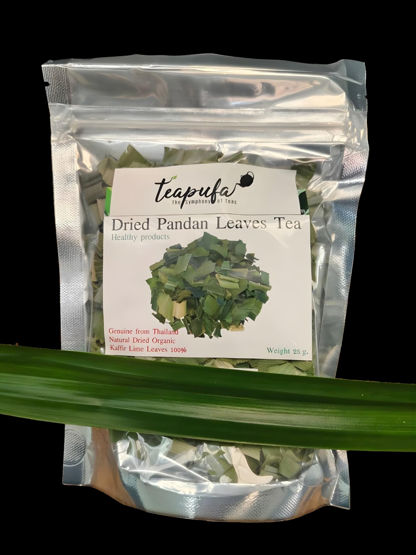 Teapufa Dried Pandan Leaves Tea, Healthy Product from Thailand, 25g