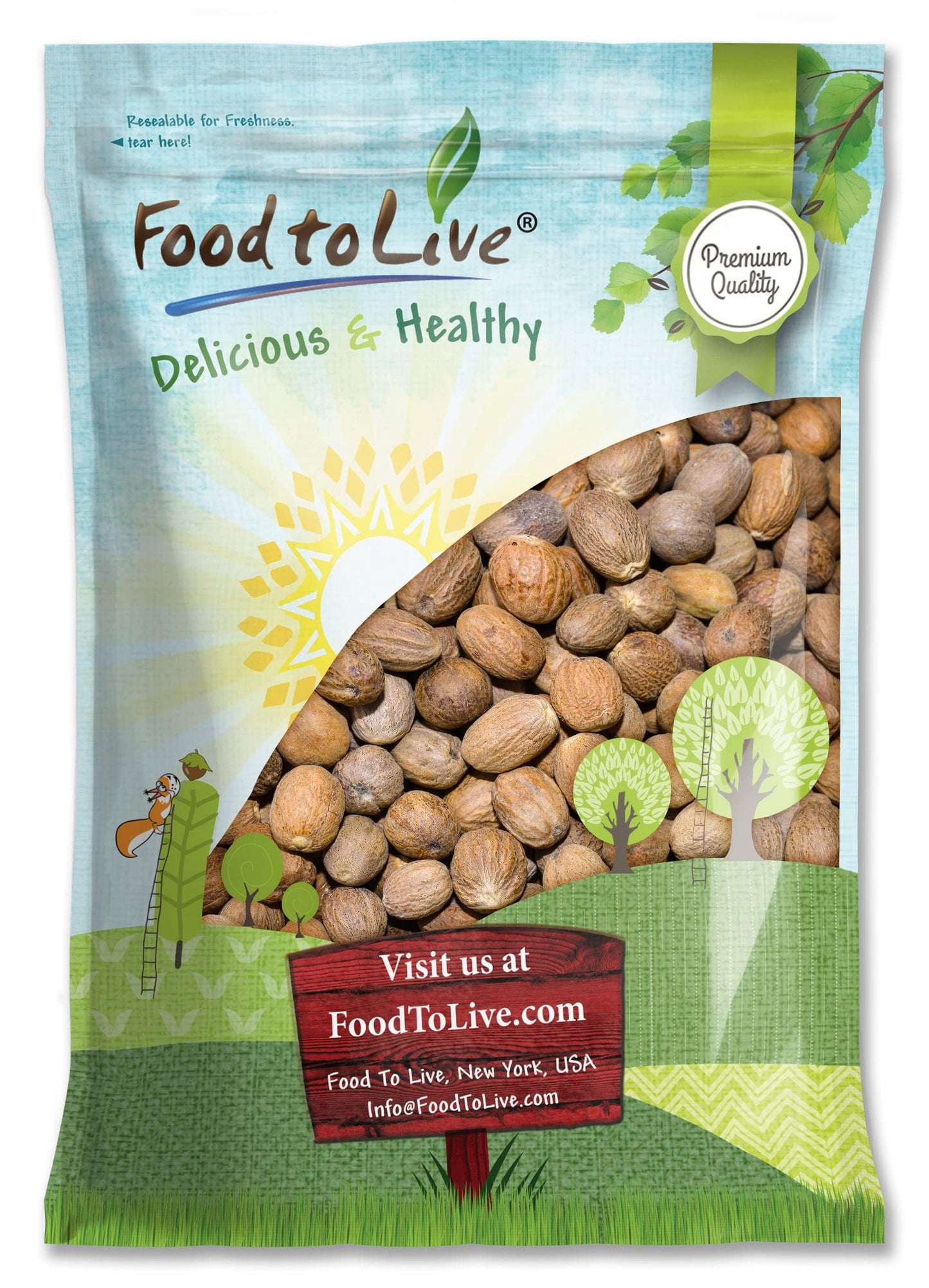 Food to Live Whole Nutmeg, 8 Pounds - Aromatic Spice, Pure. Warm, Nutty Flavor. Rich in Antioxidants, Essential Oils. Perfect for Spice Blends. Pairs
