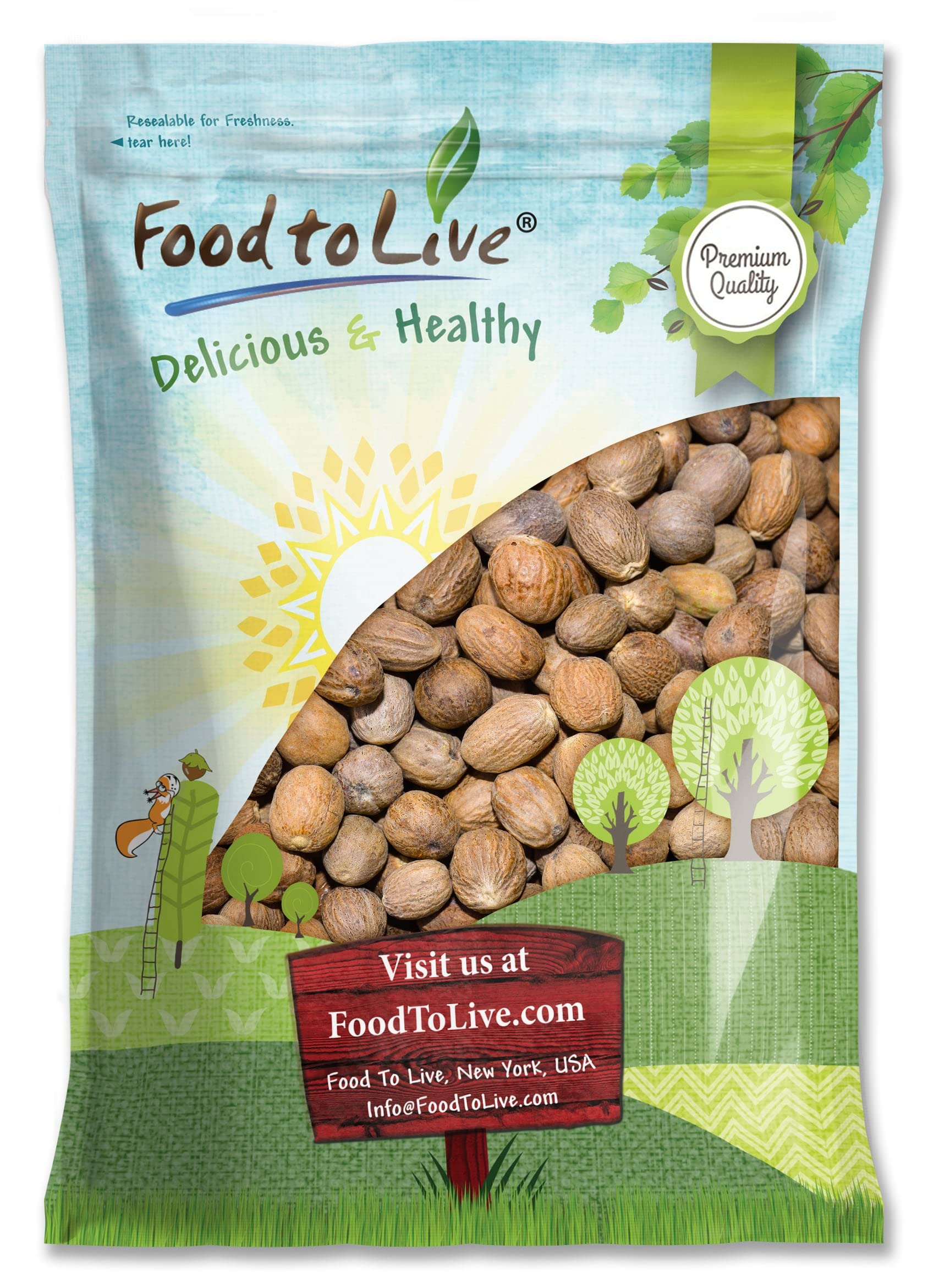 Food to Live Whole Nutmeg, 8 Pounds - Aromatic Spice, Pure. Warm, Nutty Flavor. Rich in Antioxidants, Essential Oils. Perfect for Spice Blends. Pairs