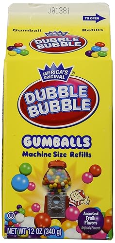 Dubble Bubble Gumballs Machine Size Refills 12 oz. Carton