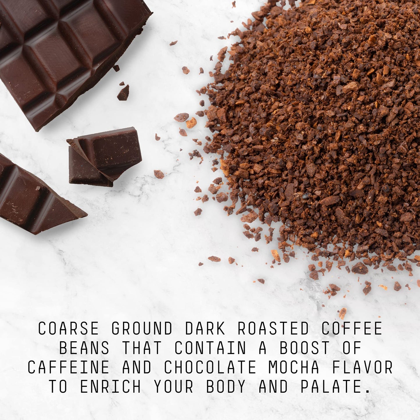 Stone Street Cold Brew Coffee, High Caffeine ‘Boost Blend’ with Chocolate Mocha Flavor, Coarse Ground Flavored Coffee, Dark Roast, 1 LB