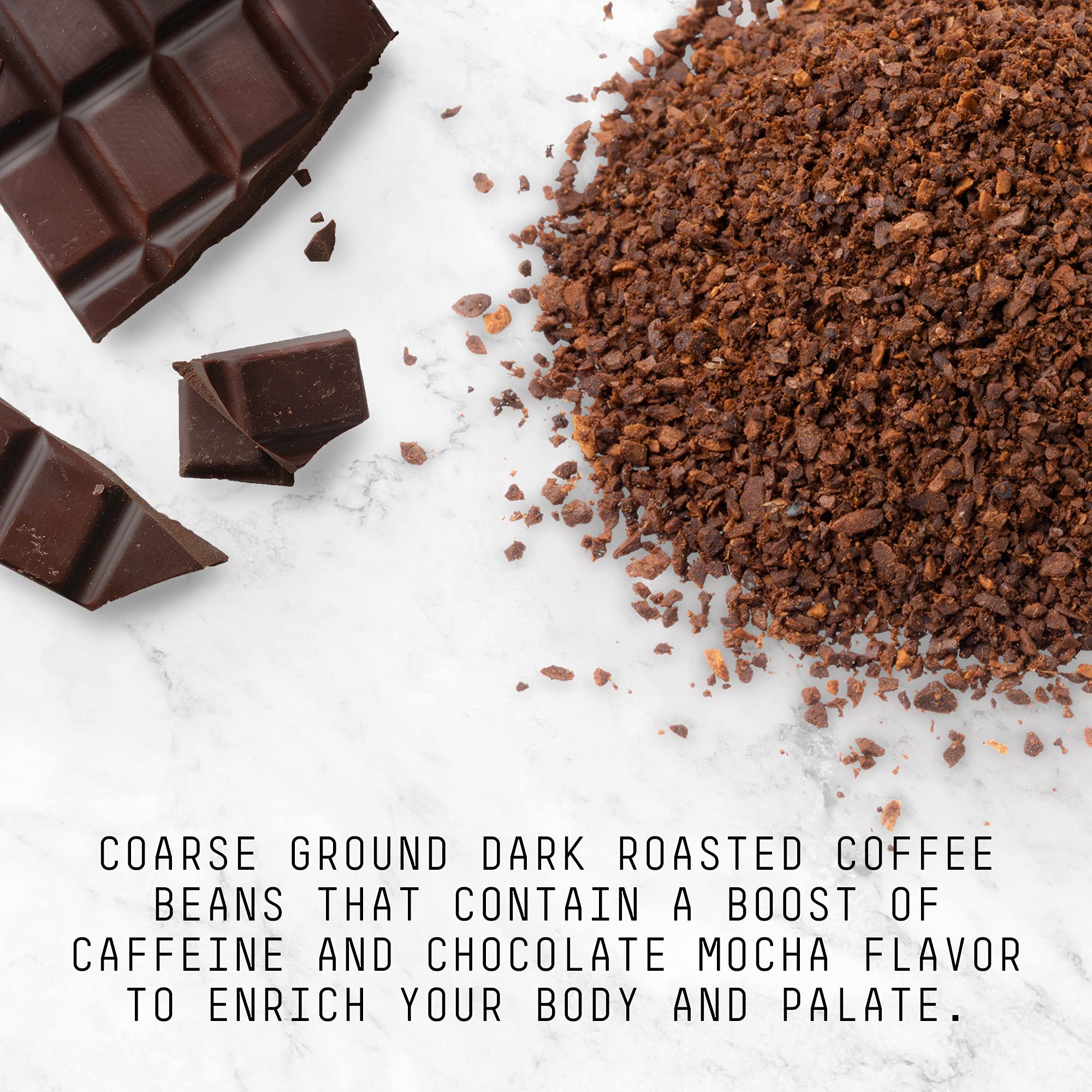 Stone Street Cold Brew Coffee, High Caffeine ‘Boost Blend’ with Chocolate Mocha Flavor, Coarse Ground Flavored Coffee, Dark Roast, 1 LB