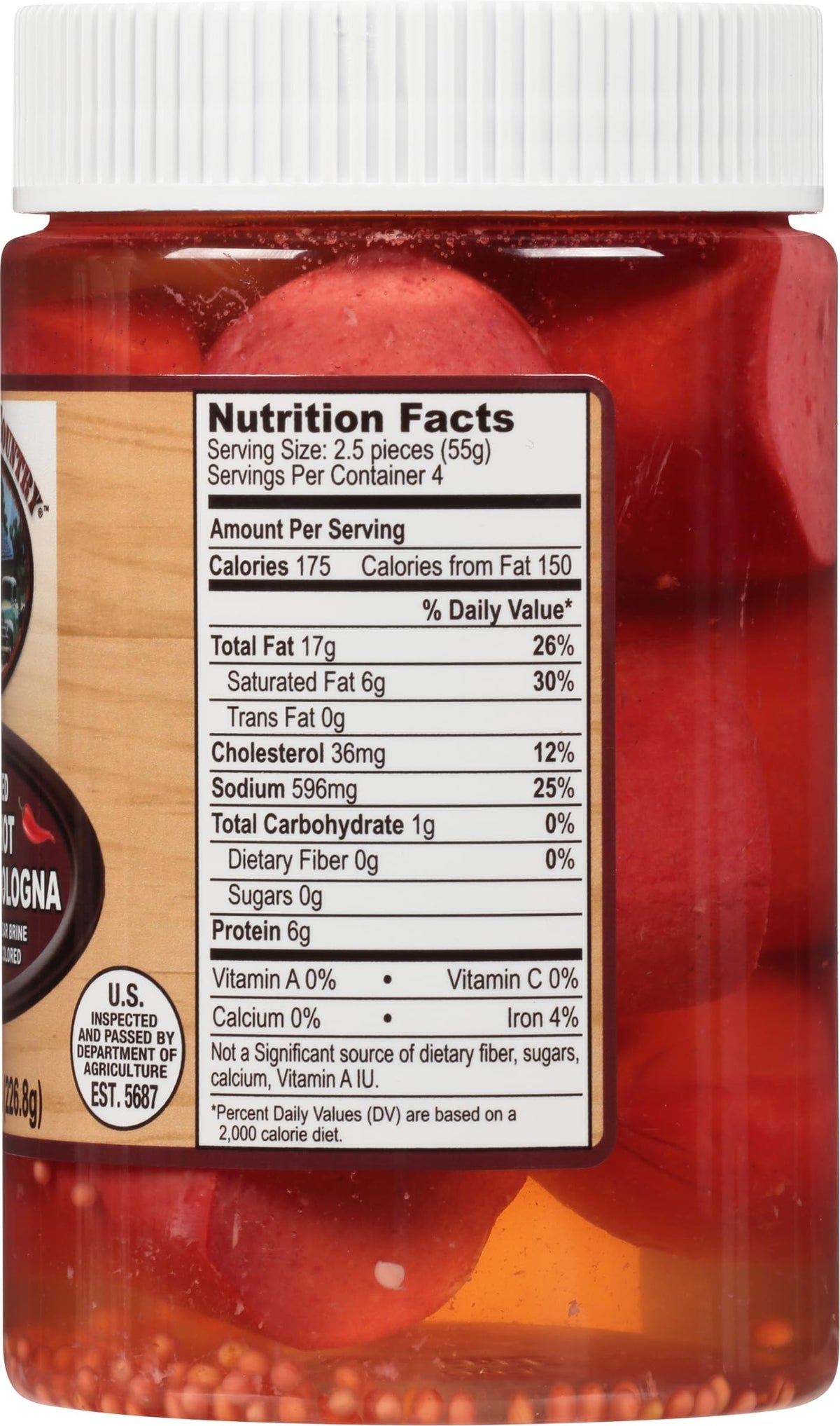 Backroad Country Smoked Red Hot Pickled Bologna 8 Ounces