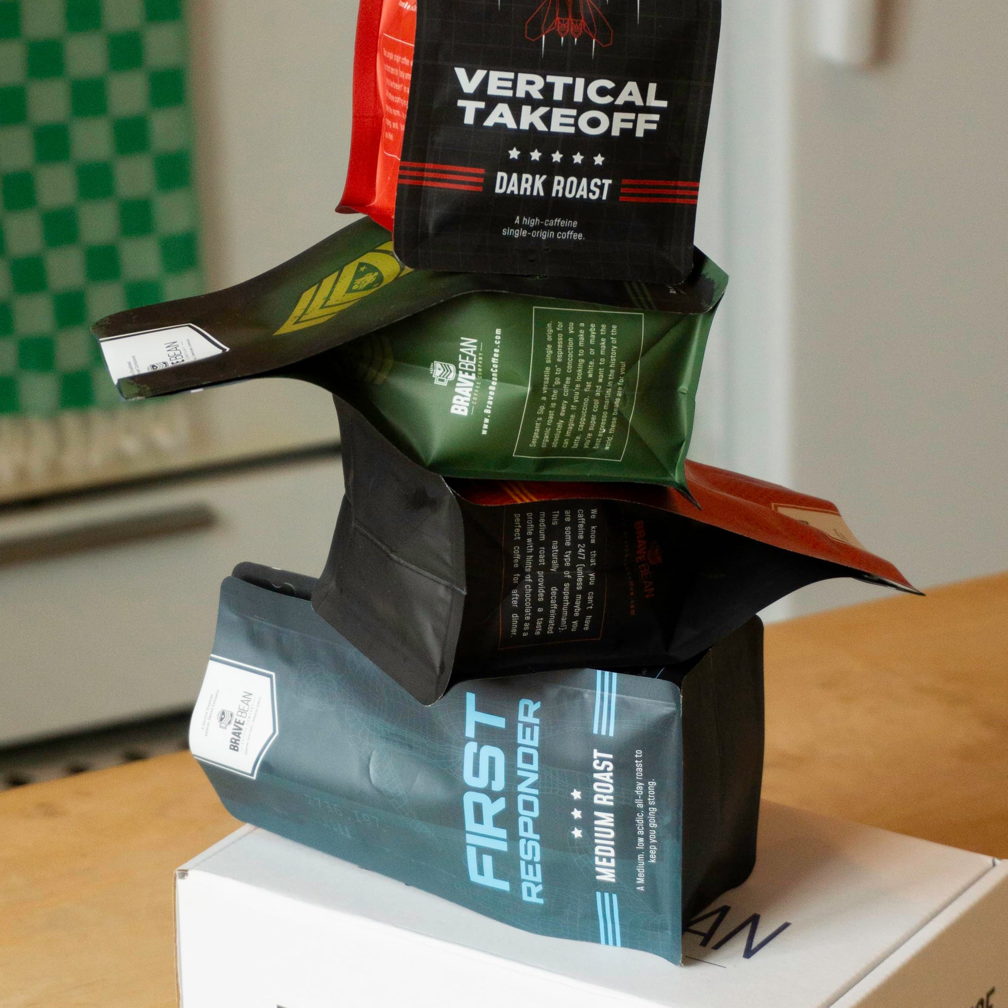 Brave Bean Coffee Company Launch Kit Sample Pack | 4-6oz Bags Specialty Whole Bean Coffee