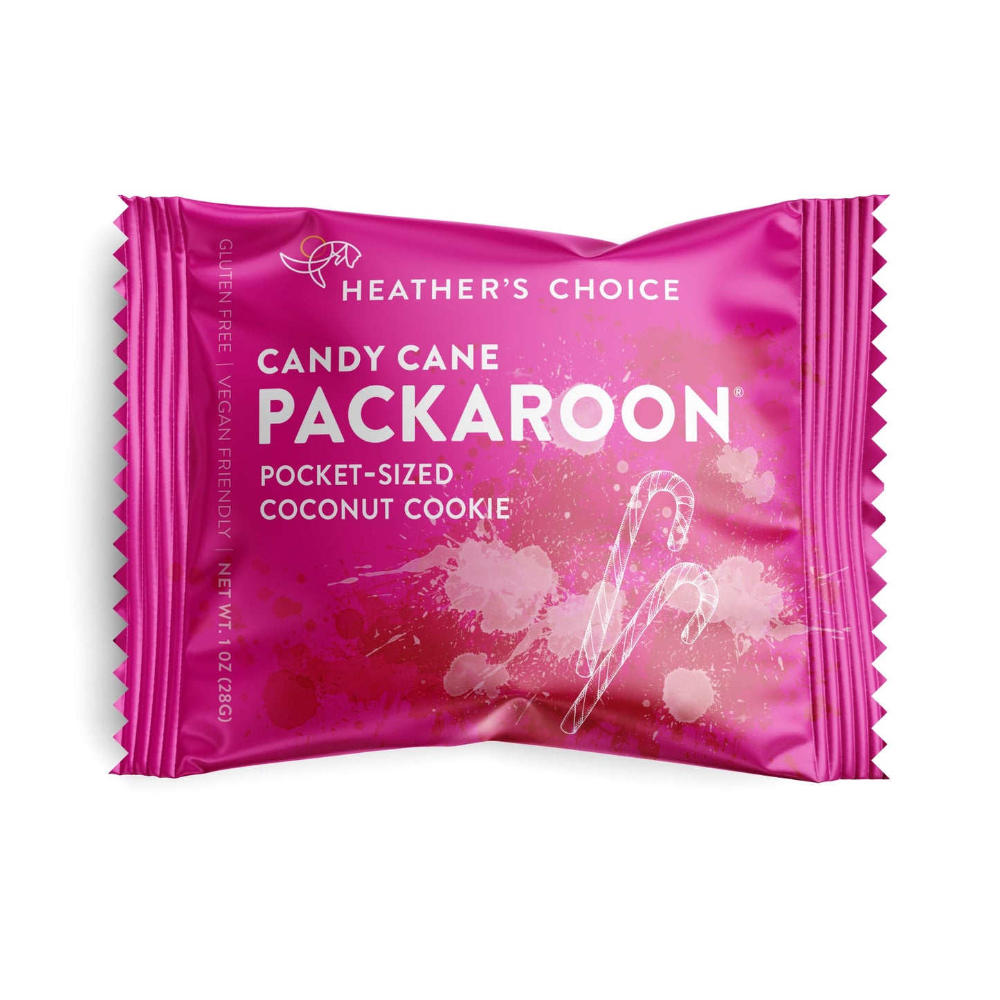 Heather's Choice Packaroons, Vegan Gluten-Free Individually Wrapped Snacks for Backpacking, Camping, Hiking and Travel (Candy Cane, 8-pack)