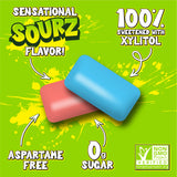 Pur, Jumbo Sourz Gum, Aspartame Free Chewing Gum, 100% Xylitol, Natural Flavor, Sour Blue Raspberry and Sour Watermelon, 20 Count