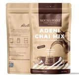 Mocha Point Adeni Chai Mix - Natural Black Tea with Ginger & Cardamom - Authentic Yemeni Taste Chai Tea Blend - Sugar-Free & Caffeinated - Enjoy Hot