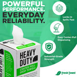 Fresh Towel Heavy Duty White Shop Towels 160 Sheets, 9x12 Inch Disposable Center Pull Shop Rags for Painters, Contractors, Automotive and Garage