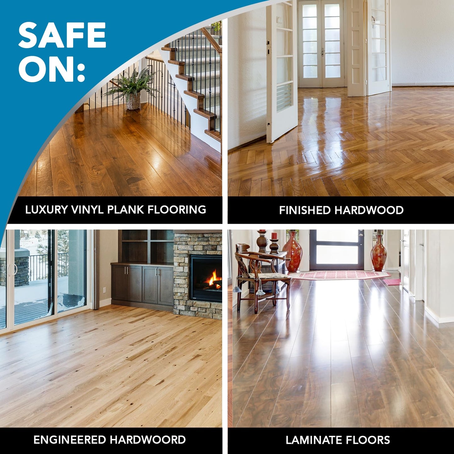 Weiman Hardwood Floor Cleaner and Polish Restorer Combo - 2 Pack - High-Traffic Hardwood Floor, Natural Shine, Removes Scratches, Leaves Protective