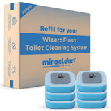 MIRACLEAN WizardFlush Toilet Brush Head Refill - Disposable Toilet Scrubber Refills - Removes Rust & Hard Water Stains - Toilet Bowl-Cleaner