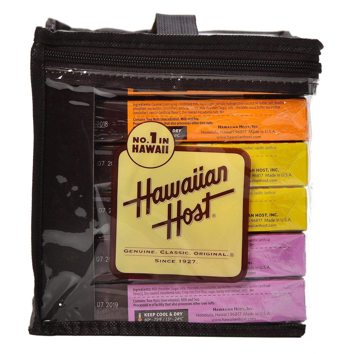 Hawaiian Host Chocolate Macadamia Assortment 6 Pack : 2 Maui Caramacs, 2 Island Macs, 2 MacNut Crunch