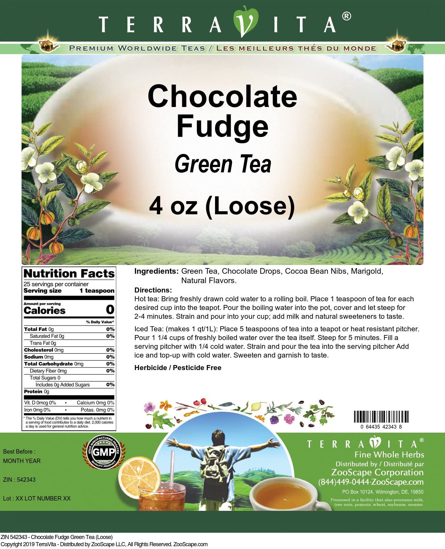 Chocolate Fudge Green Tea (Loose) (4 oz, ZIN: 542343)