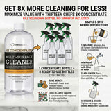 Thirteen Chefs 8X All Purpose Cleaner Concentrate - Makes 2 Gallons of Kitchen and Bathroom Cleaner for Granite and Quartz Countertops, Stainless
