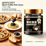 QIXINLIZYY Black Truffle Patè Sauce 7.05 oz (200g), Vegan Gluten-Free Cholesterol-Free Truffle Paste, Gourmet Seasoning for Pasta, Pizza, Bread