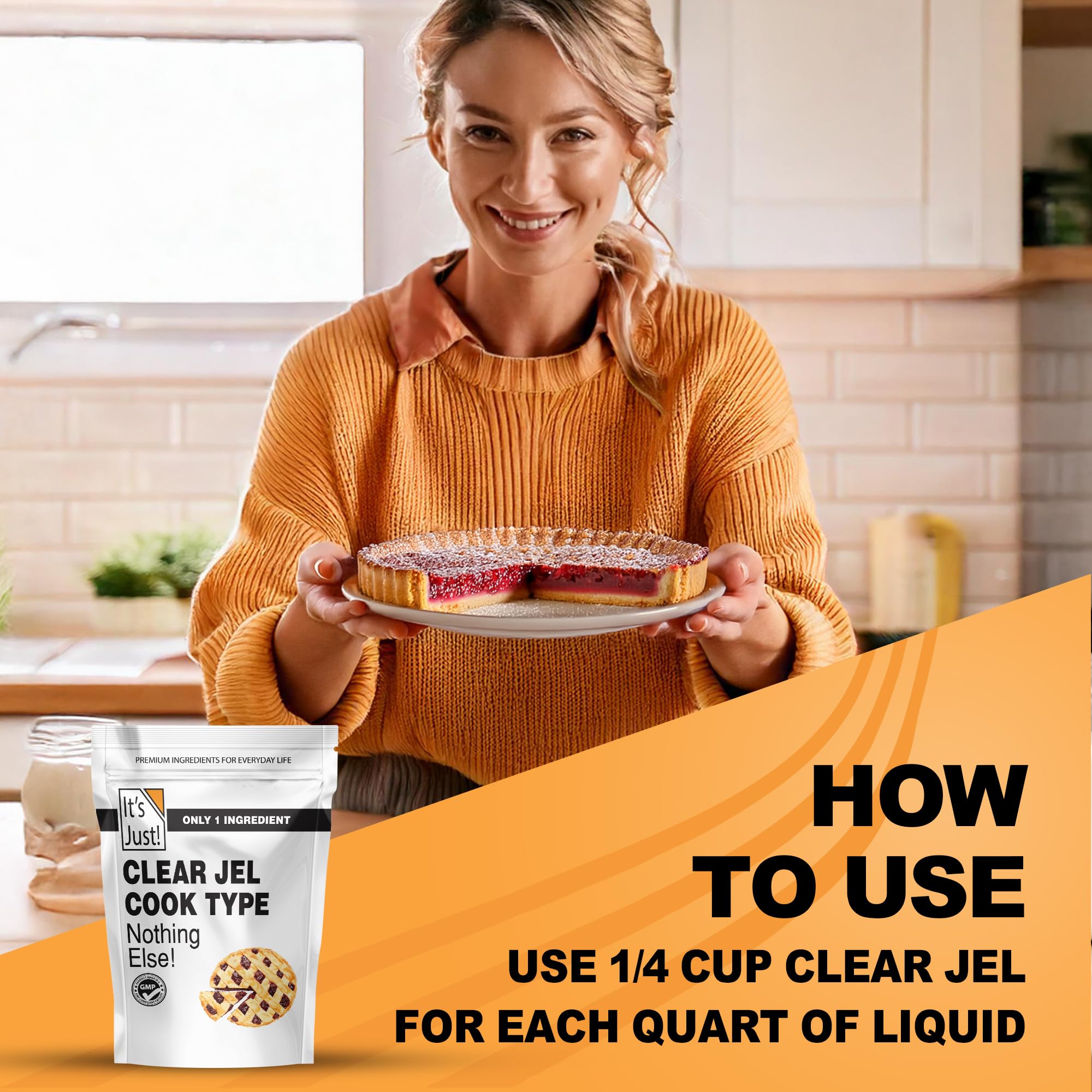 It's Just - Clear Jel Cook Type, For Baking, Canning, Cooking, Pie Filling, Modified Food Starch, 15oz, Product of USA