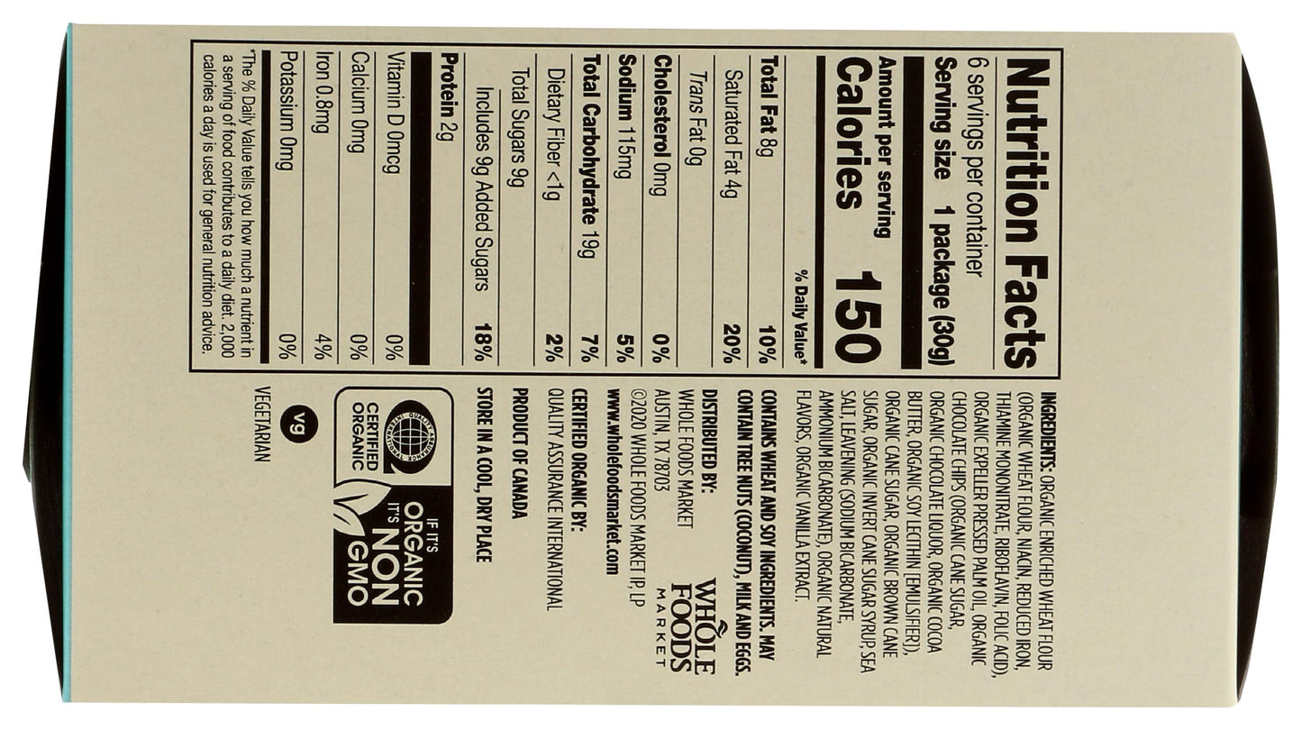 365 by Whole Foods Market, Organic Chocolate Chip Cookie Bites, 6.3 Ounce