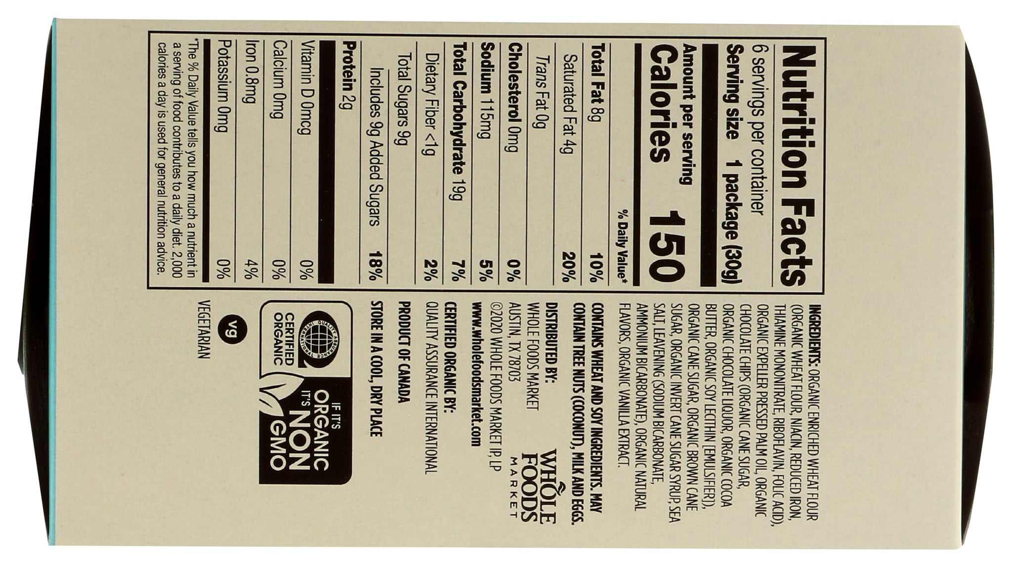 365 by Whole Foods Market, Organic Chocolate Chip Cookie Bites, 6.3 Ounce