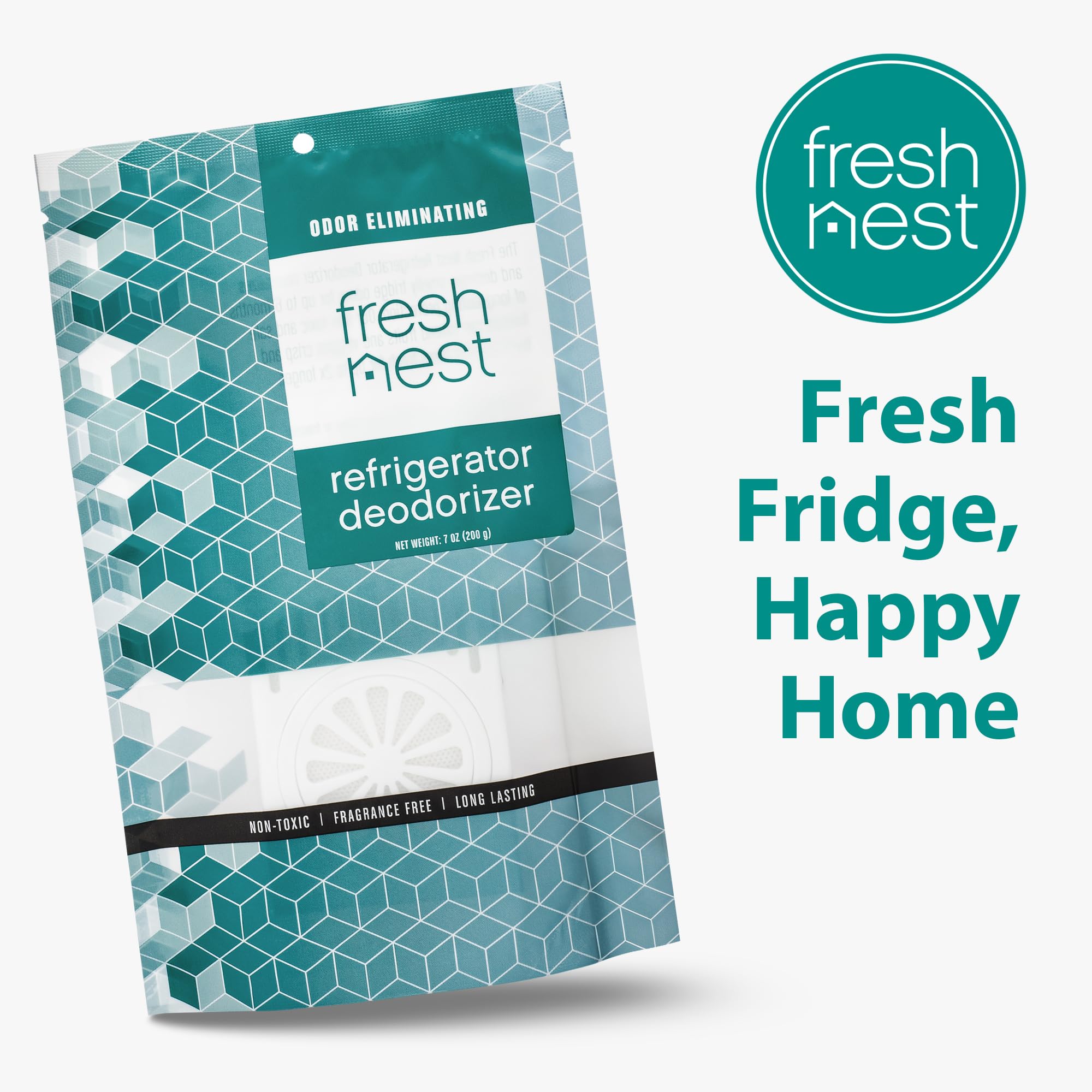 Fresh Nest Refrigerator Deodorizer with Zeolites (4-Pack) - Odor Eliminator for Fridge & Freezer - Outshines Baking Soda and Bamboo Charcoal Bags