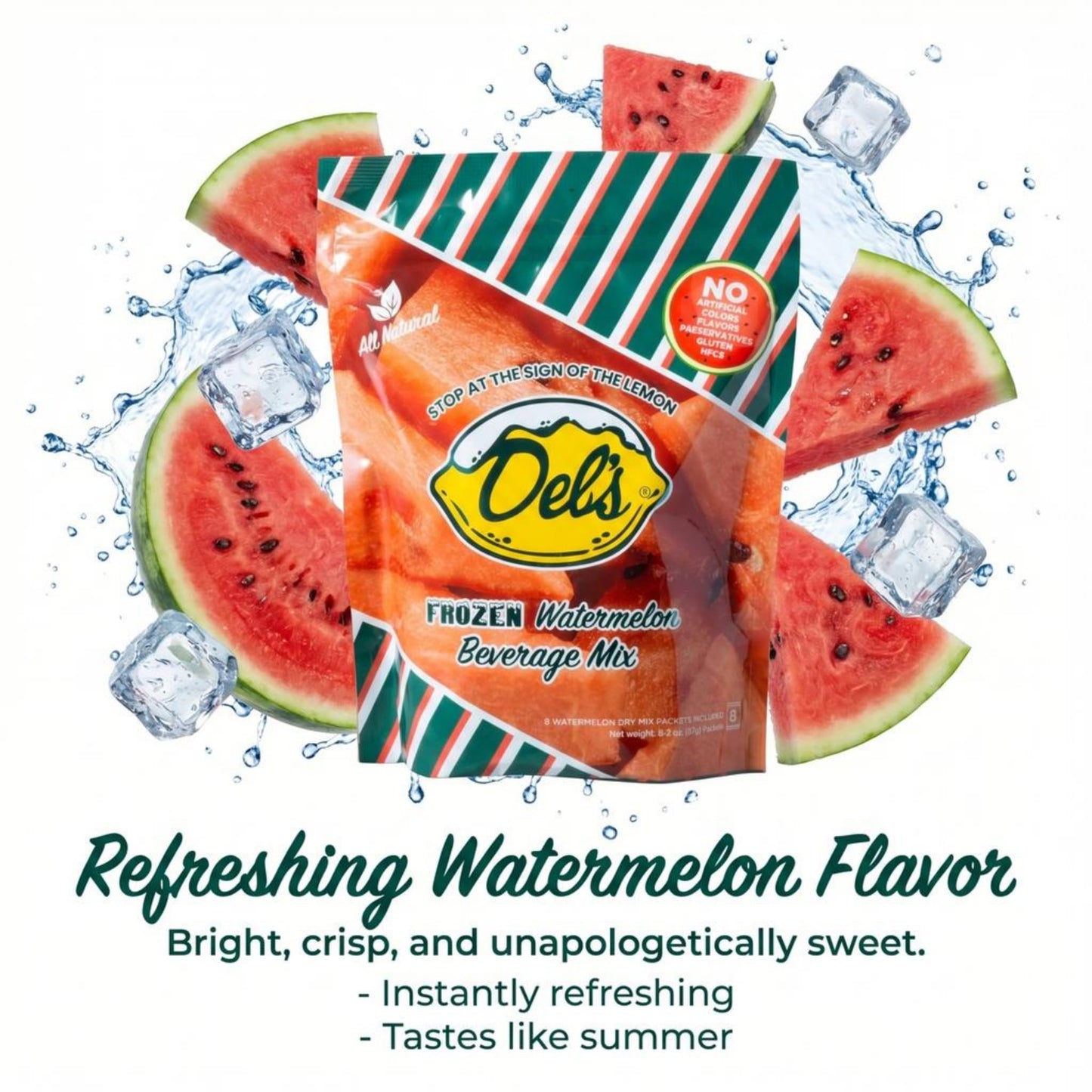 Del's Lemonade (WATERMELON 8 PACK DRY MIX) gift set