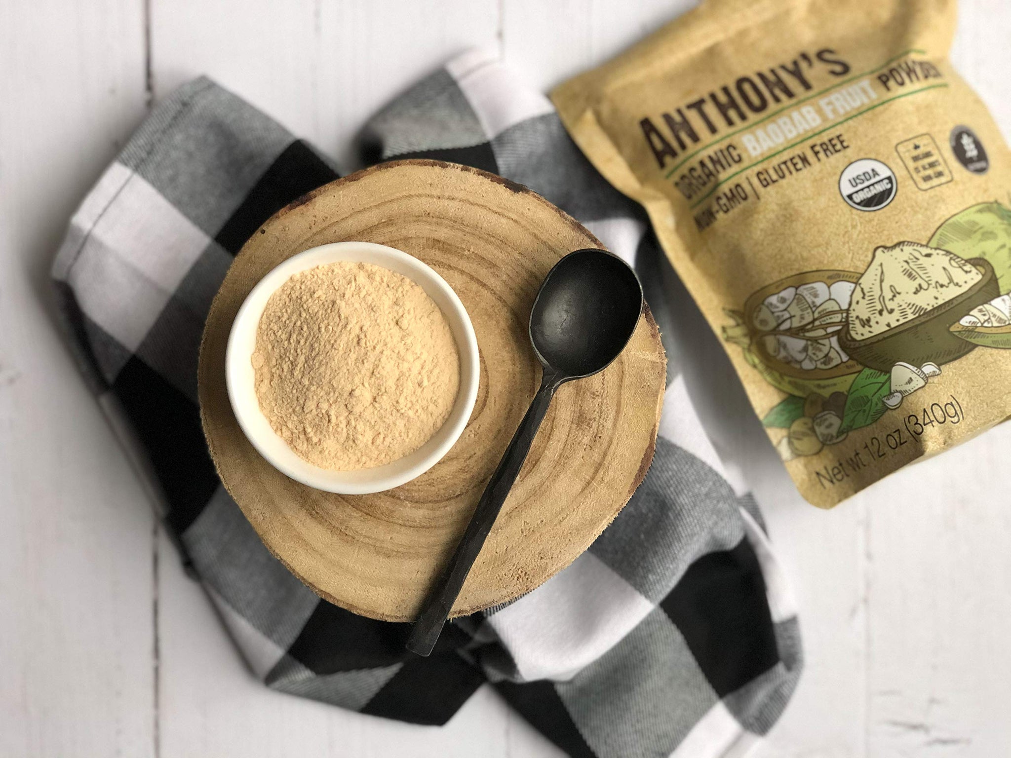 Anthony's Organic Baobab Fruit Powder, 12 oz, Gluten Free, Non GMO