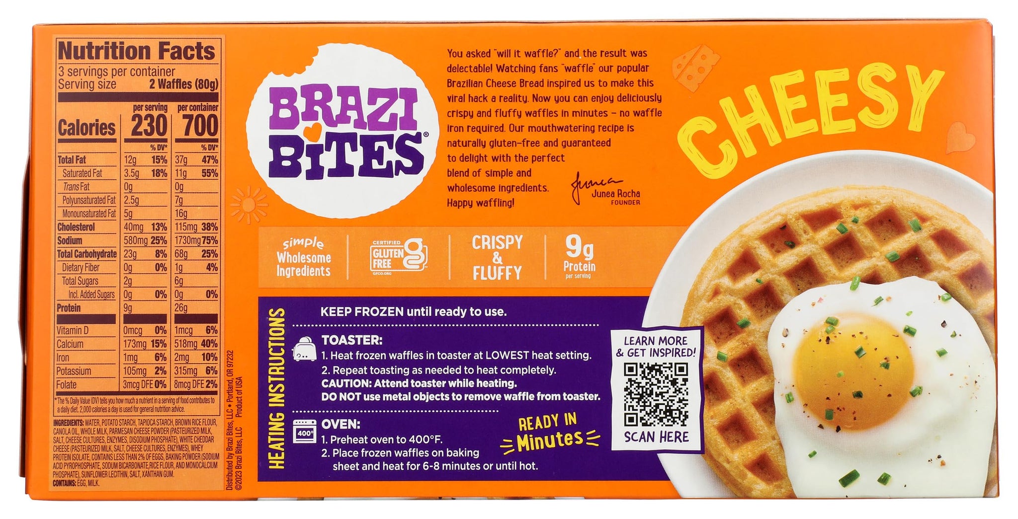 Brazi Bites, Waffles Cheesy Gluten Free, 8.4 Ounce