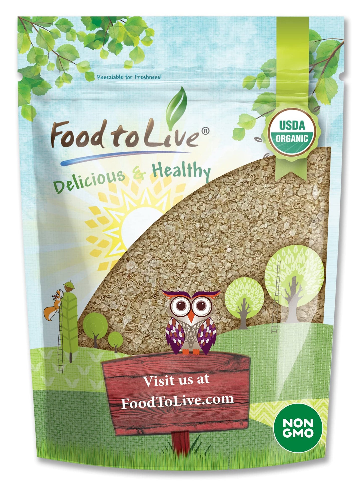 Food to Live Organic Amaranth Flakes, 4 Pounds - Non-GMO Pressed Amaranth Seeds, Vegan, Kosher, Bulk, High in Dietary Fiber, Protein, and Selenium