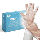 EcoQuality Disposable Food Preparation Poly Gloves 5000 Count - One Size Fits All BPA FREE - Food Grade PE Disposable Gloves Latex & Powder Free (10