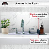Sink Countertop Silicone Squeegee Brush, Aha Homeware Small Squeegee Brush Cleans Wet and Dry Spills, Mini Silicone Squeegee Brush for Bathroom Sink