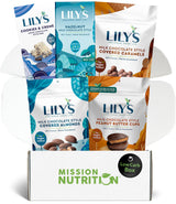 Low Carb Box featuring Lily's Sweets Chocolate Peanut Butter Cups, Almonds, Caramels and Bars - Stevia Sweetened, Low-Carb, Keto-Friendly, Gluten-Free
