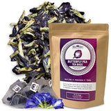 Sou Zen Butterfly Pea Flowers - 35 Corn-Fiber Pyramid Tea Bags | Premium Quality | Naturally Vibrant Herbal Tea