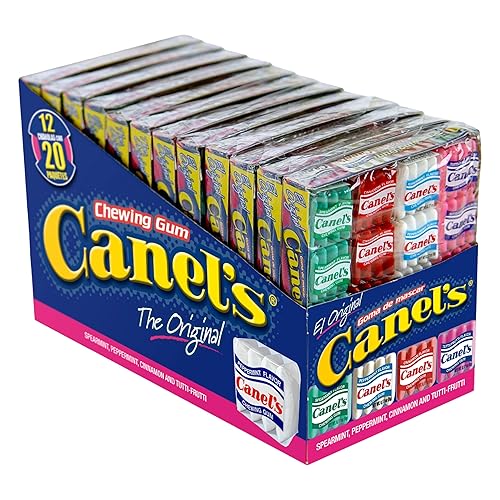 Canel’s Assorted Chewing Gum, 4 Piece Packs in Original Flavors, for Parties and Candy Bars, 60 Count (Pack of 1)