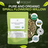 Biokoma Organic Small-Flowered Willow Dried Herb 30 Tea Bags (1.5oz) Epilobium Parviflorum USDA Organic Herbal Tea Urinary Support Prostate Health
