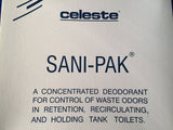 Celeste Sani-Pak Aircraft Lavatory Chemical Toilet Deodorant Biodegradable Packets, 100ct {Rail, Motor Coach, Marine, Recreational Vehicle RV