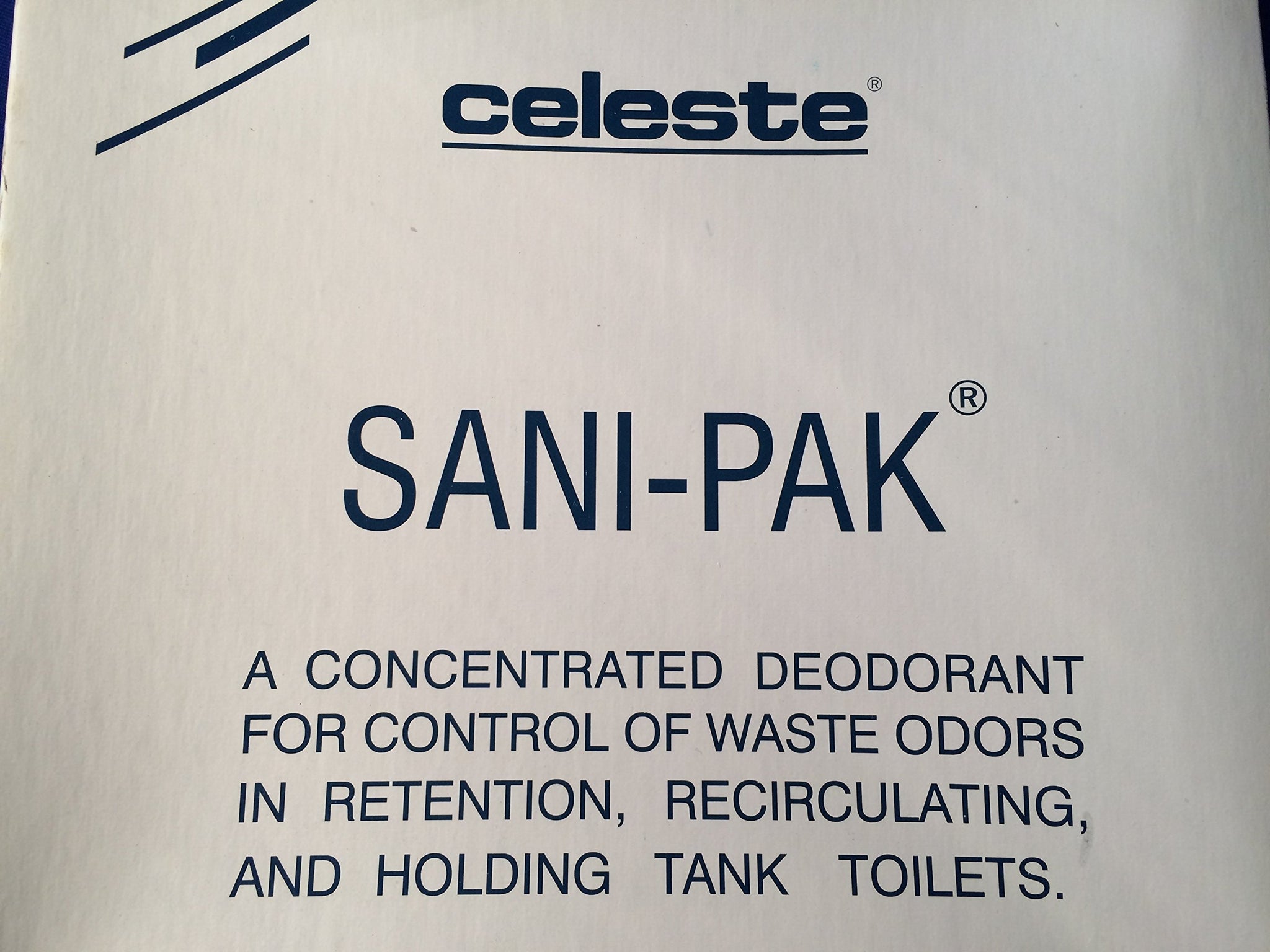 Celeste Sani-Pak Aircraft Lavatory Chemical Toilet Deodorant Biodegradable Packets, 100ct {Rail, Motor Coach, Marine, Recreational Vehicle RV